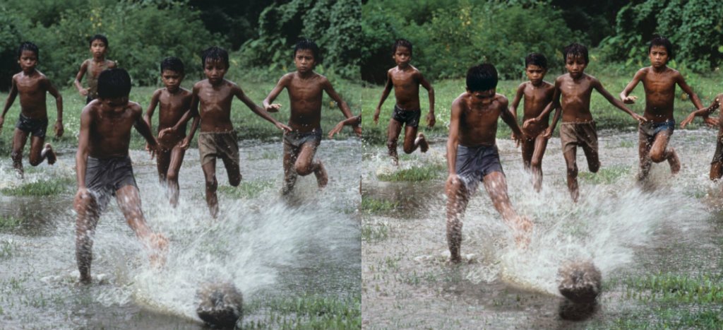 Otra de las fotografías de McCurry editadas que reveló Petapixel. A la izquierda, la imagen original. A la derecha, editada.